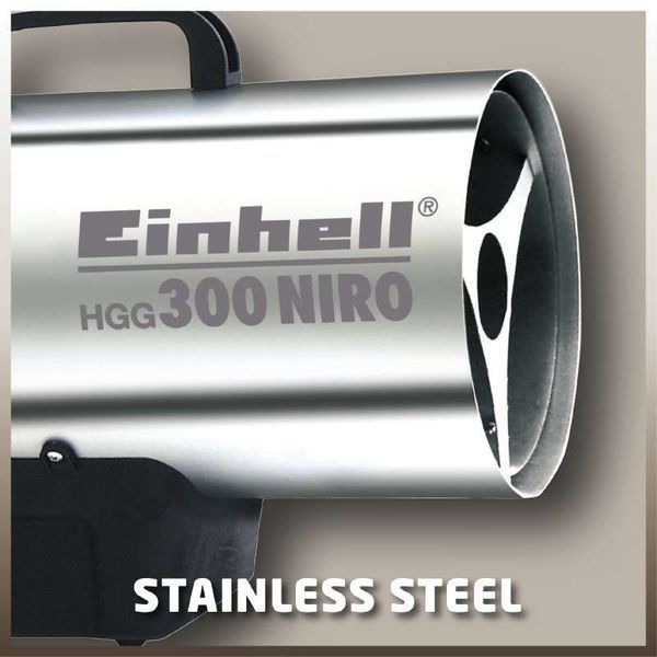 Акумуляторний обігрівач газовий Einhell HGG 300 Niro : з АКБ 18V 2.5Ah, 30 кВт 2330910, 4512097 фото