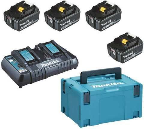 Набор аккумуляторов MAKITA MKP3PG184 4 аккумулятора. 18В 6Ач/зарядка 2порта DC18RD (198091-4) 198091-4 фото