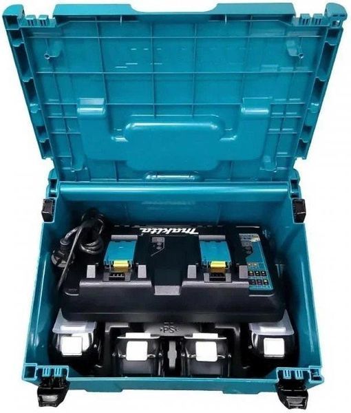 Набор аккумуляторов MAKITA MKP3PG184 4 аккумулятора. 18В 6Ач/зарядка 2порта DC18RD (198091-4) 198091-4 фото