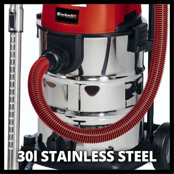 Професійний вакуумний акумуляторний промисловий пилосос Einhell TC-VC 36/30 Li S Solo : 18V, 30л (без акума і зарядки) 2347140 фото