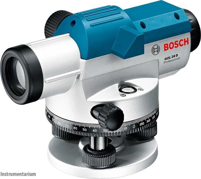 Профессиональный оптический нивелир Bosch GOL 26 D+BT 160+GR 500: 360 градусов, до 100м, 26х зум 0601068002 фото