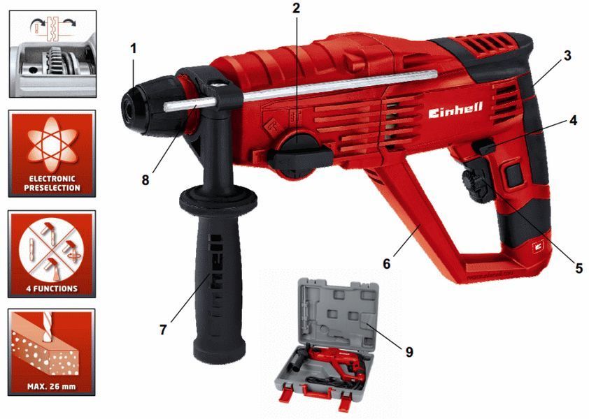 Перфоратор электрический Einhell TH-RH 800 E (4257920) 4257920 фото
