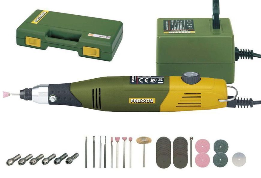 Высокоточная бормашина (гравер) Proxxon Micromot 60/E (28515), кейс, 34 расходных инструмента, Германия 28515 фото
