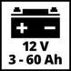 Автомобильное зарядное устройство для аккумулятора Einhell CE-BC 2 M : 12V, 3-60 Ah (1002215) 1002215 фото 5