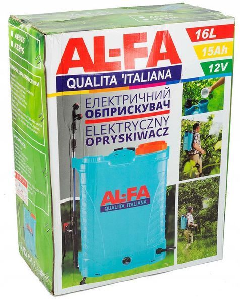 Садовый опрыскиватель аккумуляторный (электрический) AL-FA 16л ранцевой 16L AL-FA фото