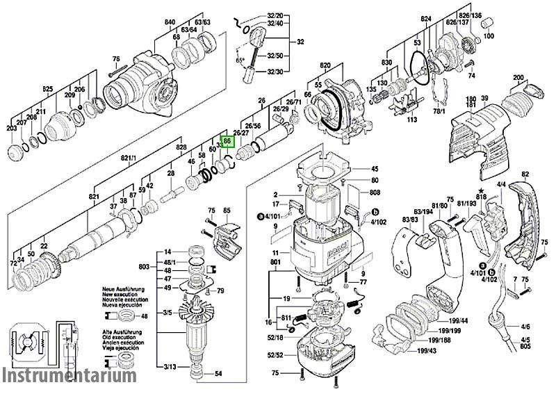 Профессиональный электрический перфоратор Bosch Professional GBH 3-28 DRE в чемодане: 800 Вт, 3.1 Дж, SDS-Plus 061123A000 фото