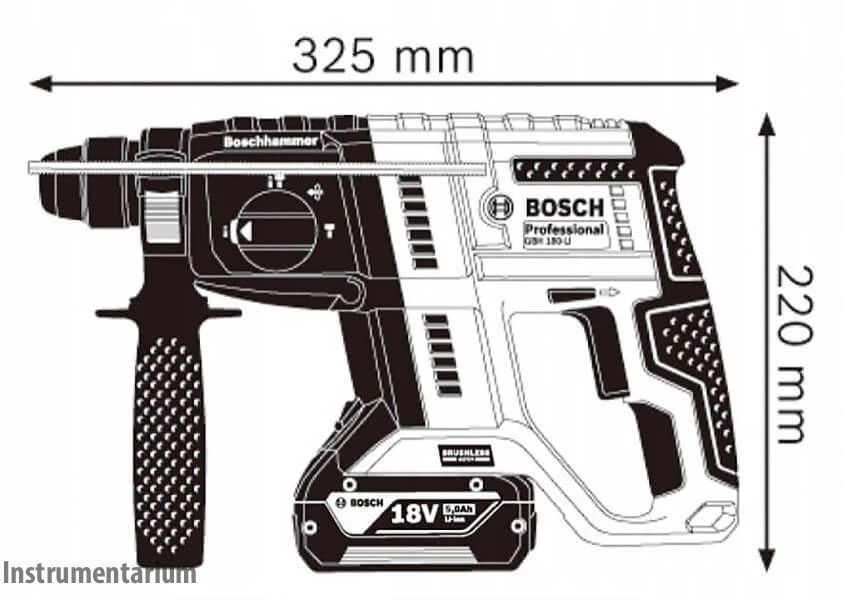 Профессиональный аккумуляторный перфоратор Bosch Professional GBH 180-Li: с АКБ 18V 4.0Ah, набор сверл 0615990M9C фото