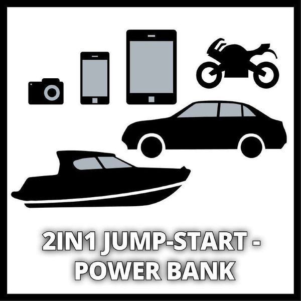 Автомобільний пуско-зарядний пристрій для акумулятора Jump-Start - Power Bank Einhell CE-JS 8 : 12V, 7 годин зарядки (1091511) 1091511 фото