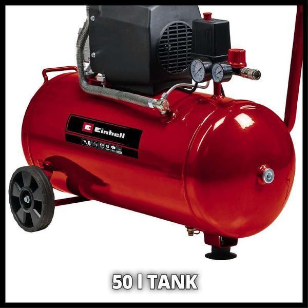 Потужний масляний компресор Einhell TC-AC 190/50/8 : 1,5 кВт /2,04 л.с., об.х.х. 2850 об/хв, 165 л/хв, 8 бар 4007332 фото