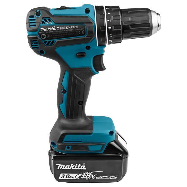 Аккумуляторная ударная дрель-шуруповерт Makita DHP485RFJ : 2 акб Li-ion 18 В, 3 Ah + з/у DHP485RFJ фото