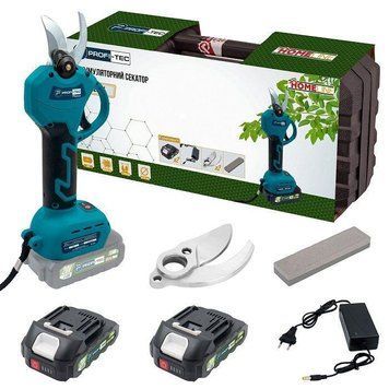 Акумуляторний секатор PROFI-TEC HES20BL HomeLine: з АКБ 2шт-20V 2.0 Аh+ЗП, діаметр різу 30 / 45 мм 006307 фото