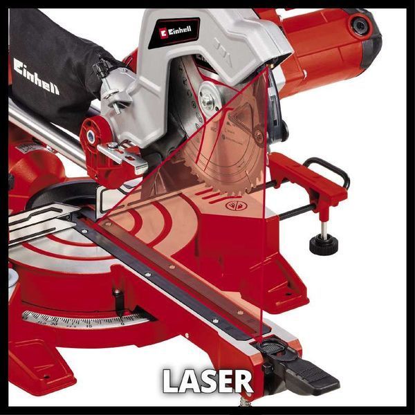 Потужна торцювальна пила з лазером Einhell TC-SM 254 : 1900 Вт, об.х.х.5000 об/хв, ширина/глибина різу 305х85 мм 4300385 фото