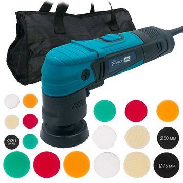 Роторная полировальная машина PROFI-TEC PPM-607SR SET : 600 Вт, диски 30/50/75 мм 006066 фото