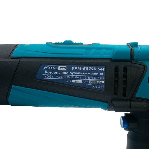 Полировальная роторная машина PROFI-TEC PPM-607SR SET : 600 Вт, диски 30/50/75 мм 006066 фото
