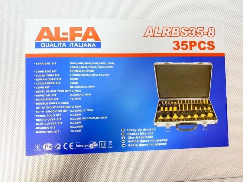 Якісний набір фрез по дереву хвостовик 8 мм 35 шт. AL-FA ALRBS35-8 ALRBS35-8 фото