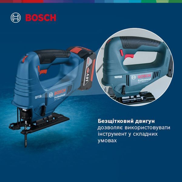 Профессиональный аккумуляторный лобзик Bosch GST 183-LI Solo: без АКБ, 3300 об/мин, глубина реза 95мм 06015B7020 фото