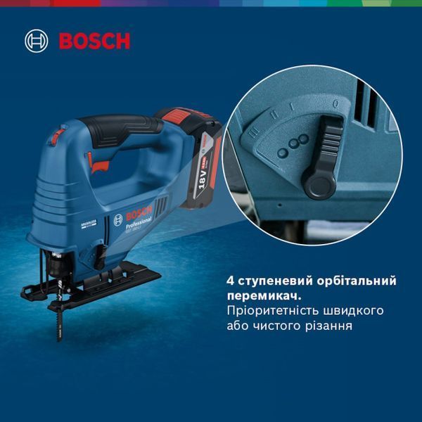 Профессиональный аккумуляторный лобзик Bosch GST 183-LI Solo: без АКБ, 3300 об/мин, глубина реза 95мм 06015B7020 фото