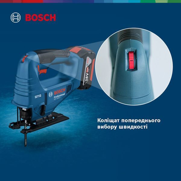 Профессиональный аккумуляторный лобзик Bosch GST 183-LI Solo: без АКБ, 3300 об/мин, глубина реза 95мм 06015B7020 фото