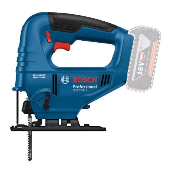 Профессиональный аккумуляторный лобзик Bosch GST 183-LI Solo: без АКБ, 3300 об/мин, глубина реза 95мм 06015B7020 фото