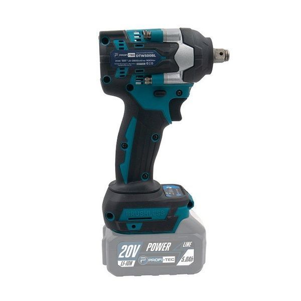 Набор аккумуляторных инструментов PROFI-TEC Combo Set 2 POWERLine DGA20BL+DTW500BL: с АКБ 2шт-20V 5.0Ач+ЗУ 005936 фото