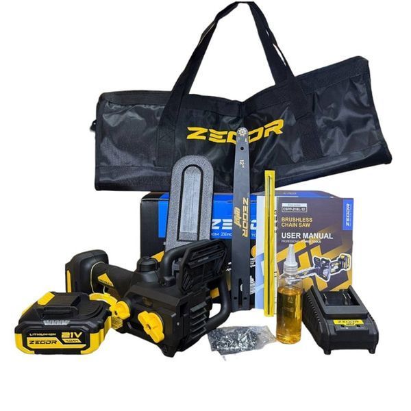 Пила ланцюгова акумуляторна ZEGOR CSPP-21BL-12 (1акум.21В 4Аг/зарядний/30см) CSPP-21BL-12 фото