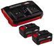 Потужний зарядний пристрій і акумулятор 18V 2 шт x 4,0Ah Twincharger Kit Einhell Power-X-Change 4512112 фото 1