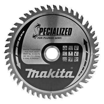 Диск пильный 160x20 мм (48Т) Makita SPECIALIZED : диск 160 мм, кол-во зубьев 48 (B-09276) B-09276 фото