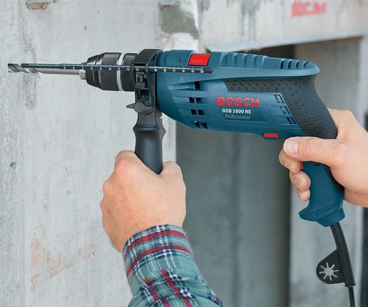 Профессиональная дрель ударная Bosch Professional GSB 1600 RE : 700 Вт, 3000 об/мин, 25000 уд/мин 0601228200 фото