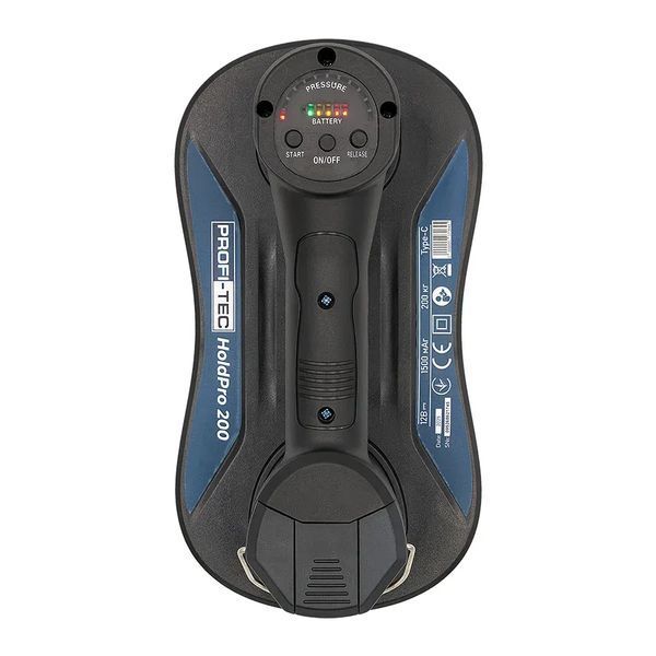 Акумуляторна вакуумна присоска PROFI-TEC HoldPro 200 : з АКБ 2шт-12V 1.5 Ah + ЗП (007064) 007064 фото