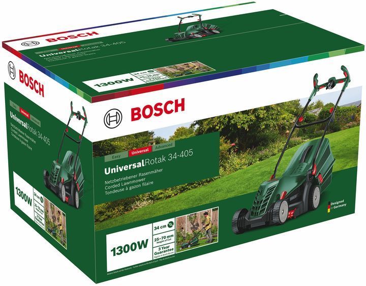 Газонокосилка электрическая Bosch UniversalRotak 34-405 : 1.3 кВт, ширина захвата 34 см (06008A6401) 06008A6401 фото