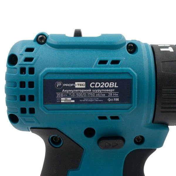 Аккумуляторный шуруповерт PROFI-TEC PCD3520BL POWERLine: с АКБ 2шт-20V 2.0 Ah, 28 Нм, набор головок 006074 фото