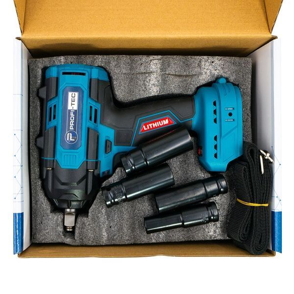 Гайковерт ударный аккумуляторный PROFI-TEC PTW820BL POWERLine : без АКБ, 720 Нм 006106 фото