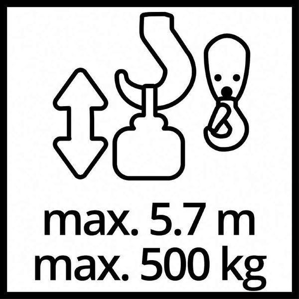 Тельфер Einhell TC-EH 500 (2255140): 1000 Вт, 250/500 кг, без шківа/зі шківом 11,5 м/5,7 м 2255140 фото
