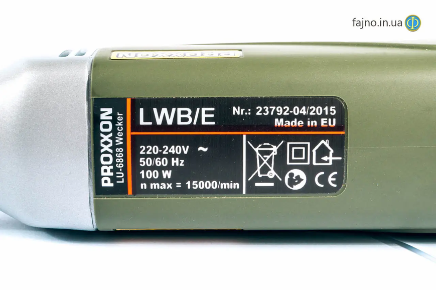 Мощная угловая бормашина LWB E Proxxon 28492: 100 Вт, регулировка оборотов, 15000 об/мин (28492) 28492 фото