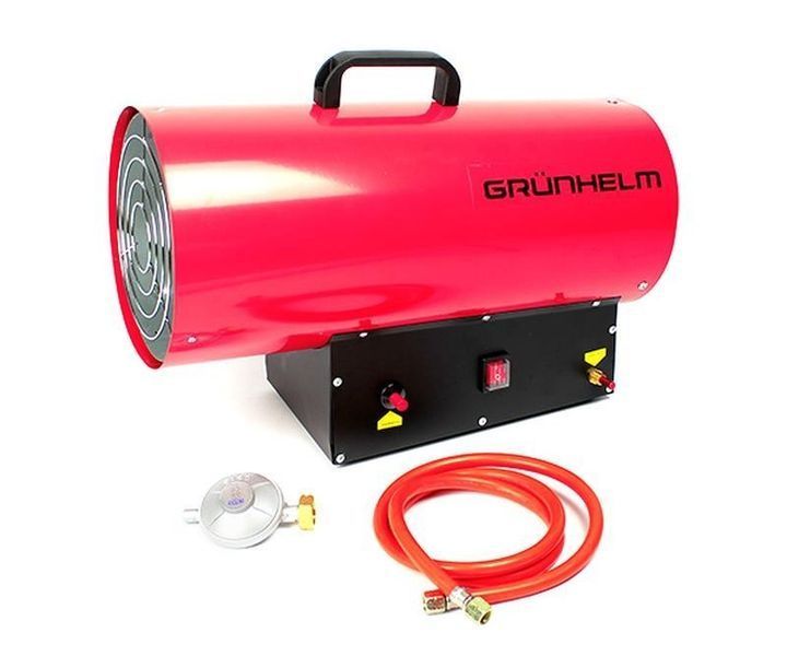Потужний газовий обігрівач Grunhelm GGH-30 : 30 кВт, 650 м3/ч, 300 м&sup2;, пропан-бутан 30368 фото
