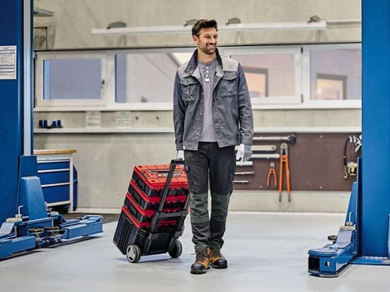 Якісний пластиковий кейс Einhell E-Case L з колесами : навантаження до 120 кг (4540014) 4540014 фото