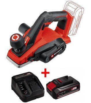 Набір! Рубанок Einhell TE-PL 18/82 Li - Solo +Акб 18V 2,5 Ah+зарядне: 15000 об/хв., глибина: 0-2 мм, фальцю до 8 мм 4345400, 4512097 фото