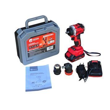 Шурупокрут акумуляторний EDON ED-21CUN BL (2акум.21В 2Аг/зарядний/кейс/кутовий адаптер) ED-21CUNBL фото