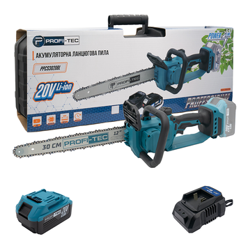 Акумуляторна ланцюгова пила PROFI-TEC PPCS3020BL POWERLine (1&times;Акум.(4.0 Аг), зарядне, шина 30см) 007969 фото