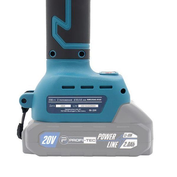 Аккумуляторный секатор PROFI-TEC PES20BL POWERLine: с АКБ 2шт-20V 2.0 Аh+ЗУ, диаметр реза 30/45 мм 005694 фото