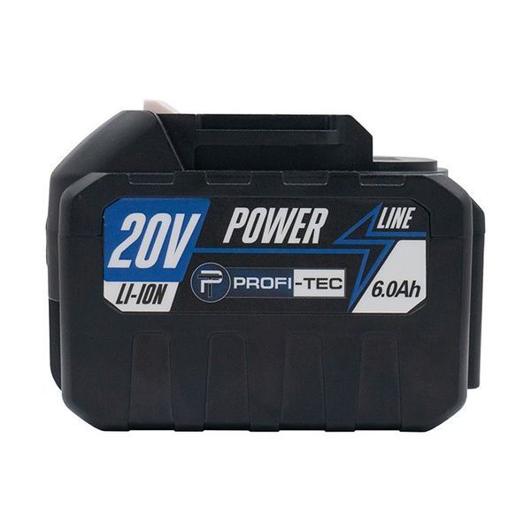 Акумуляторна батарея PROFI-TEC PT2060MP POWERLine : 20V, 6.0 Аh, з індикатором заряду, високострумова 006094 фото