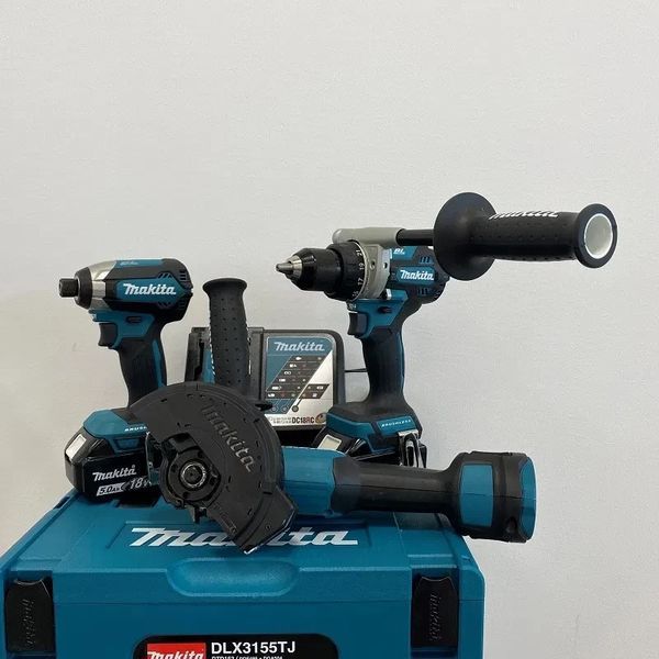 Професійний набір інструментів Makita DLX3155TJ (DDF486, DTD153, DGA504) : дриль-шуруповерт, ударний гвинтоверт,болгарка DLX3155TJ фото