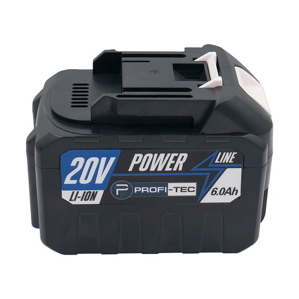 Акумуляторна батарея PROFI-TEC PT2060MP POWERLine : 20V, 6.0 Аh, з індикатором заряду, високострумова 006094 фото