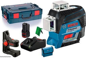 Профессиональный аккумуляторный лазерный нивелир (красный лазер) Bosch GLL 3-80 CG : 12V, кейс 0601063T00 фото