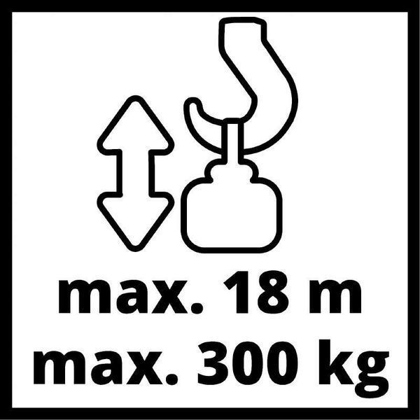 Тельфер Einhell TC-EH 600 : 1050 Вт, без шківа/ з шківом 300/600 кг, без шківа/зі шківом 18 м/9 м, вага 16.75 кг 2255150 фото
