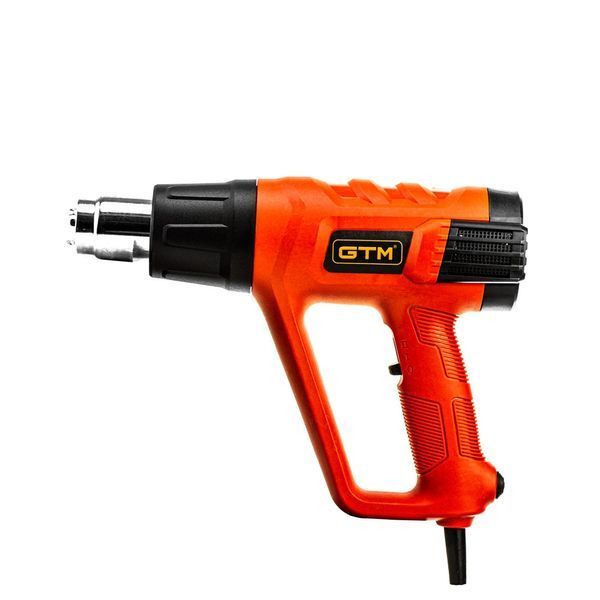Профессиональный технический фен (строительный) GTM HG2000EM: 2 кВт, 2 режима, 50&deg;C-600&deg;C, насадки 4шт 2721 фото