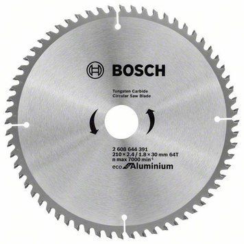 Диск пильный 210 х 30 (64Т) Bosch по алюминию (2608644391) 2608644391 фото