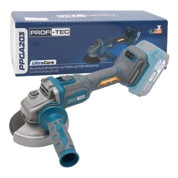 Аккумуляторная угловая шлифмашина PROFI-TEC PPGA203 UltraCore (20В/каркас) 007180 фото