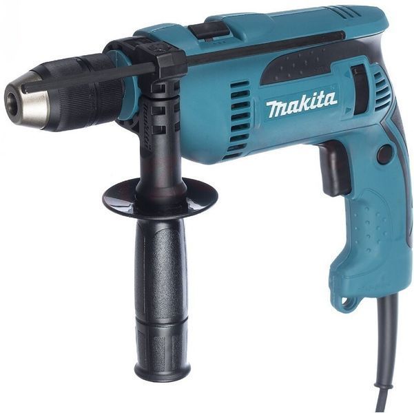 Профессиональная дрель электрическая ударная (электродриль) MAKITA HP1641K: 680 Вт, 1.5-13мм сверло HP1641K фото