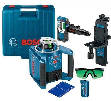 Профессиональный ротационный лазерный нивелир BOSCH GRL 300 HVG SET Professional: зеленый луч, кейс 0601061701 фото